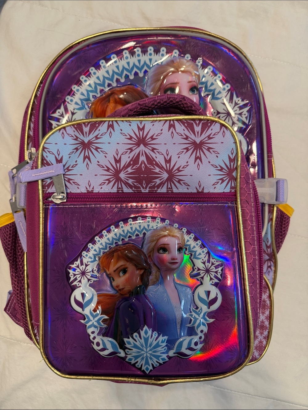disney frozen backpack with attached lunchbox